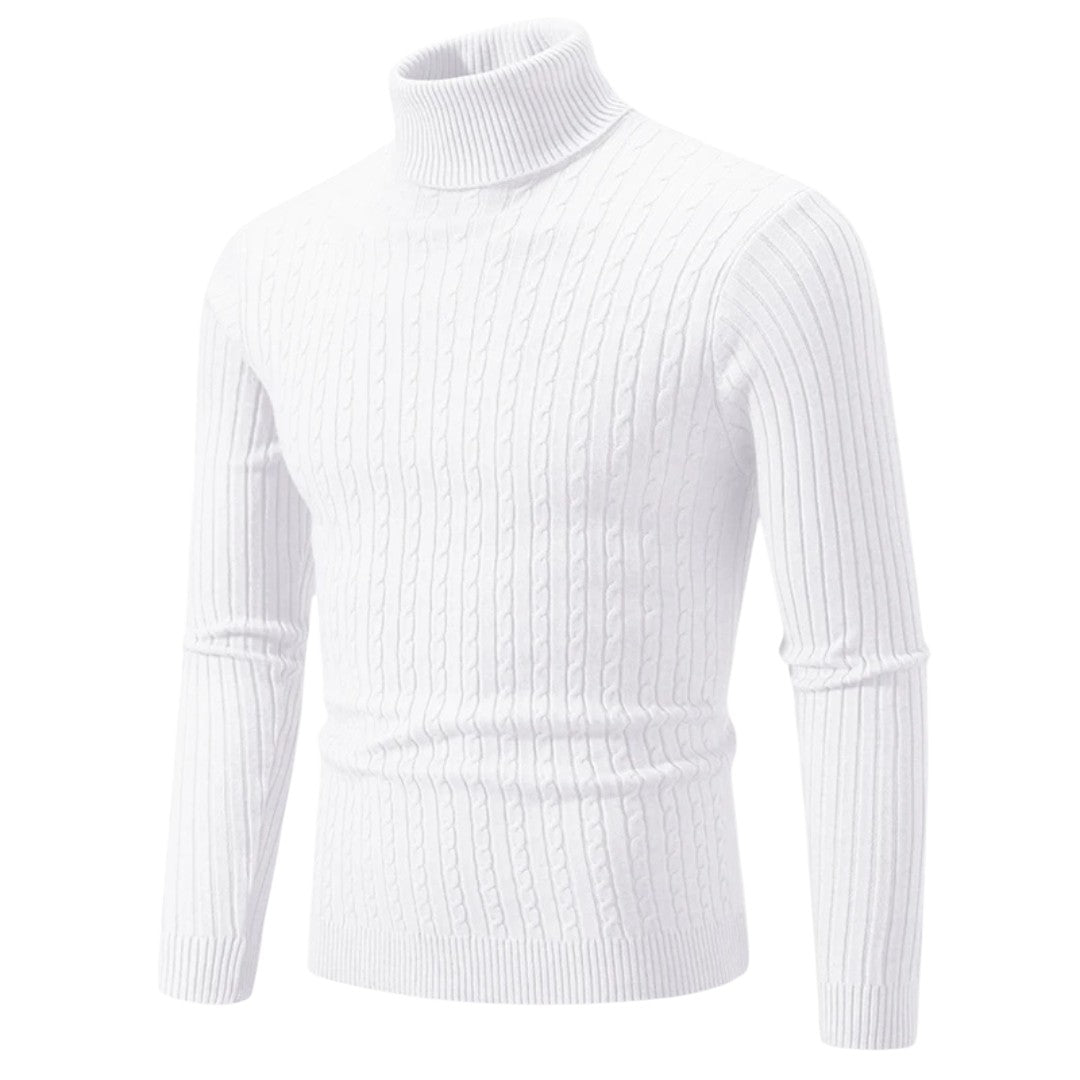Mitchell | Pull en maille à col roulé en tricot torsadé avec col doux et chaleur raffinée