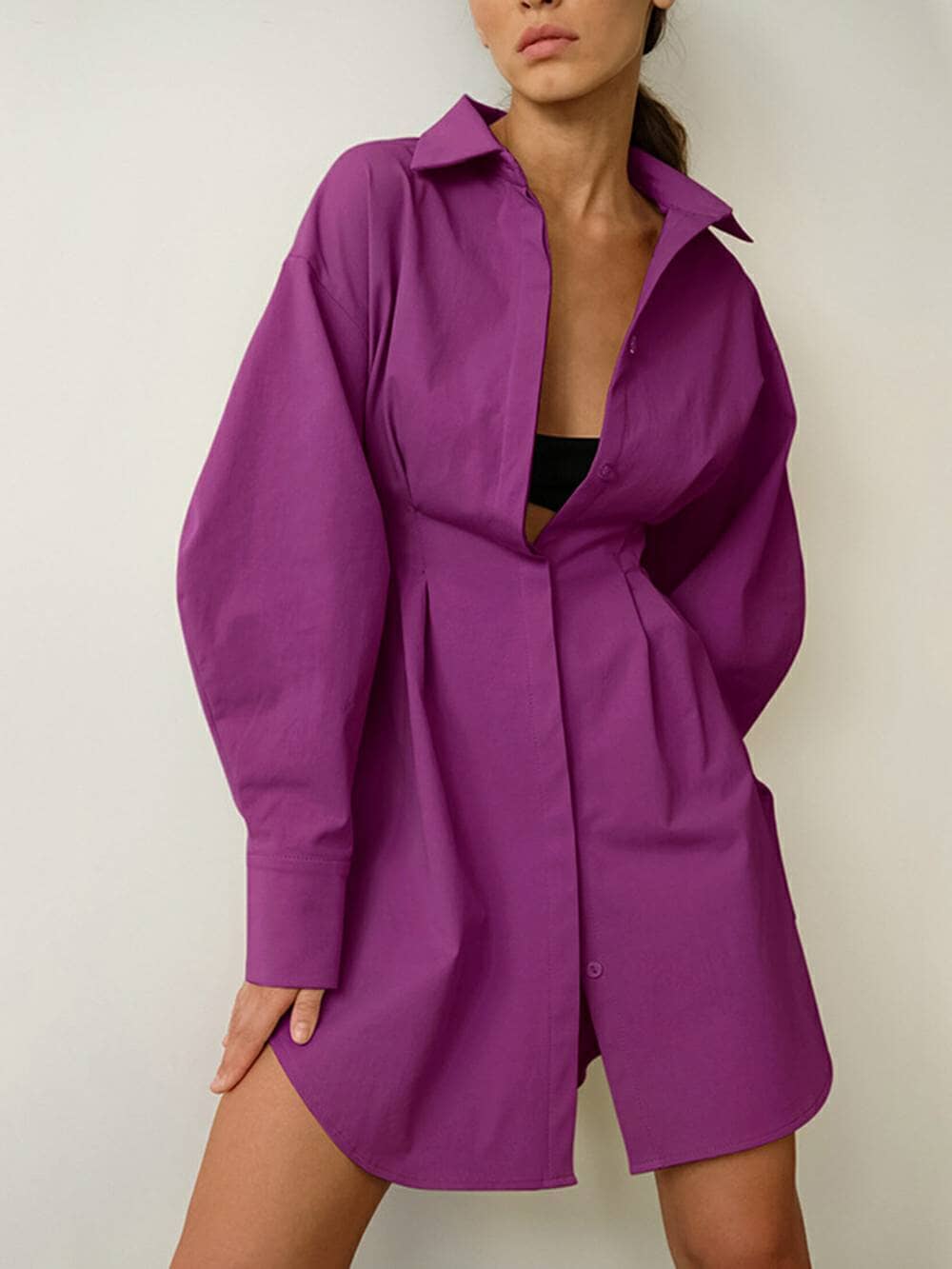 Naomi™ - Casual Collar Shirt Dress