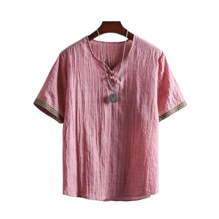 Jasper | Chemise en lin bohème à manches courtes