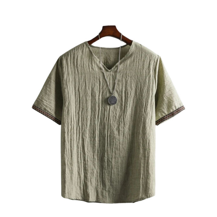 Jasper | Chemise en lin bohème à manches courtes