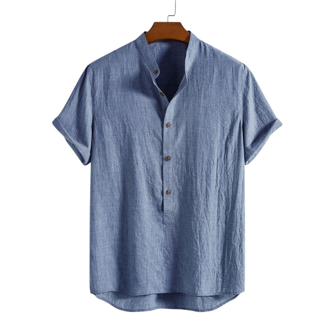 Joel | Ensemble de chemise et pantalon en lin mélangé décontracté