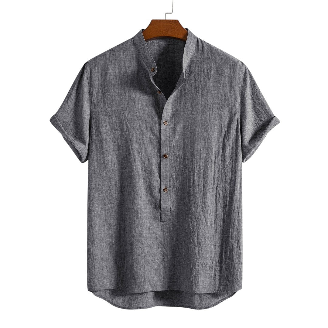 Joel | Ensemble de chemise et pantalon en lin mélangé décontracté