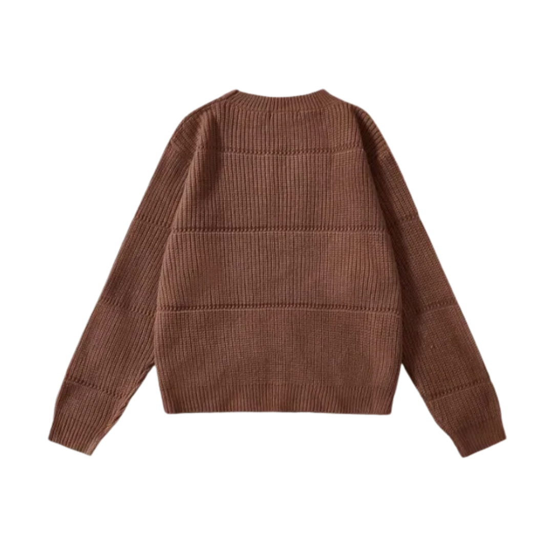 Manon | Pull en maille côtelée à reliefs horizontaux