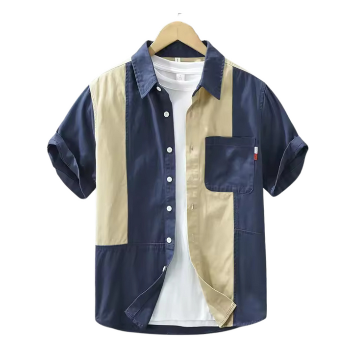 Chemise à panneaux bicolores Trent avec coupe décontractée
