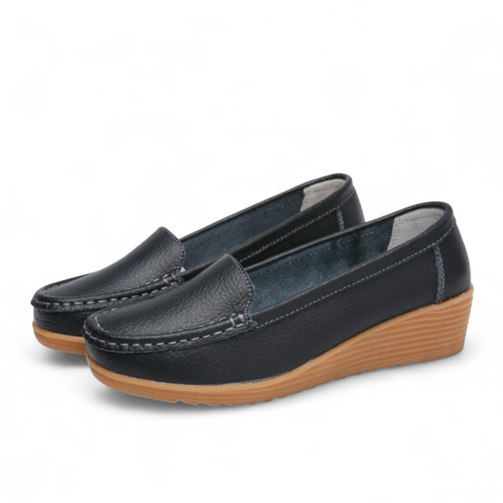 Élodie | Mocassins compensés confort en simili cuir