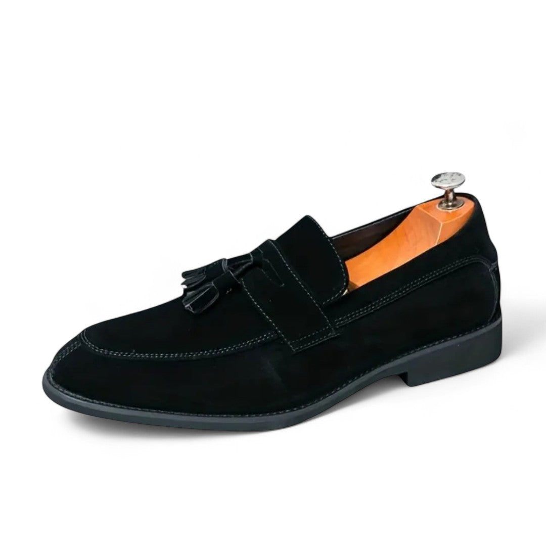 Ethan | Mocassins en daim à tirette avec élégance à profil bas