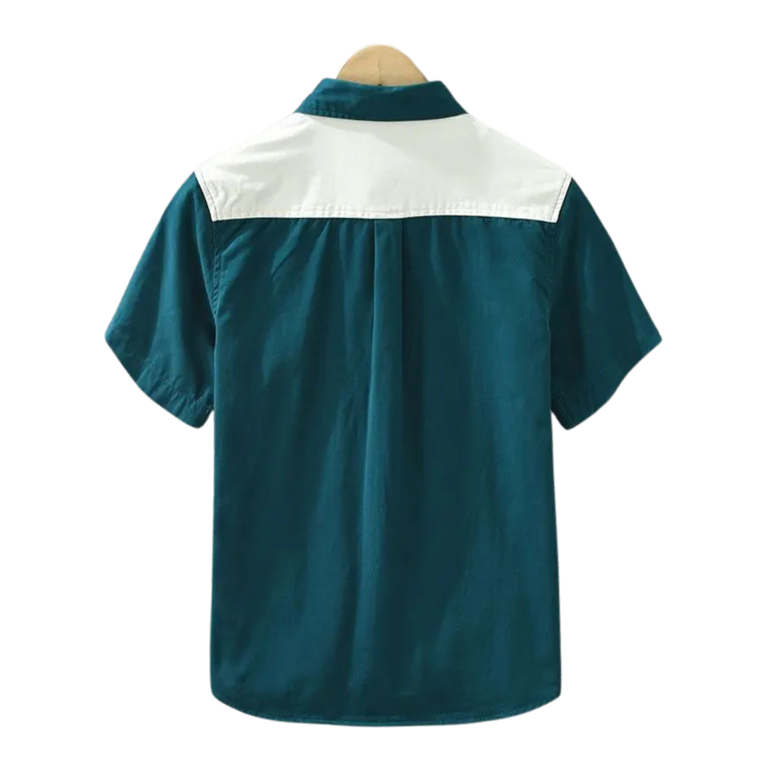 Chemise à panneaux bicolores Trent avec coupe décontractée