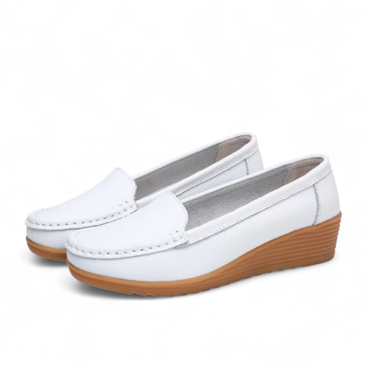 Élodie | Mocassins compensés confort en simili cuir