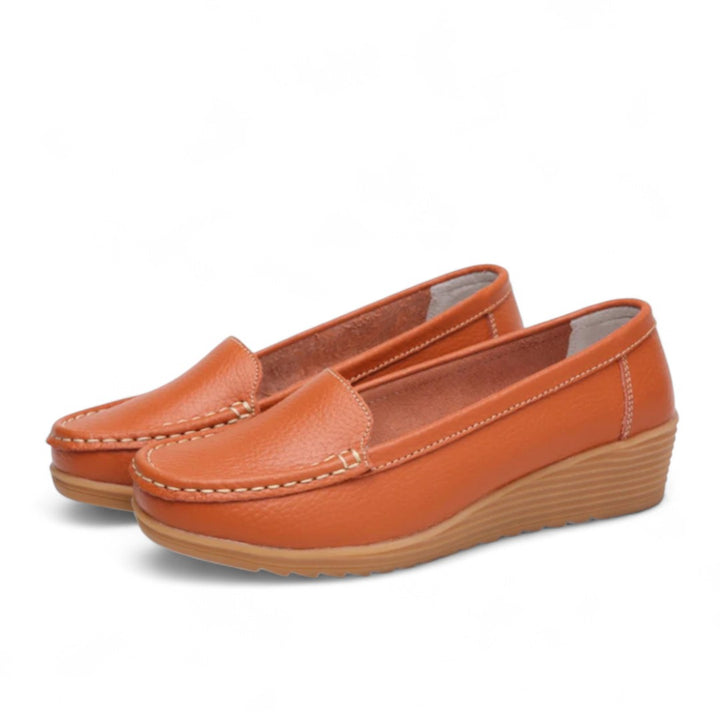 Élodie | Mocassins compensés confort en simili cuir