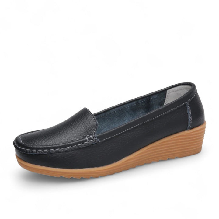 Élodie | Mocassins compensés confort en simili cuir