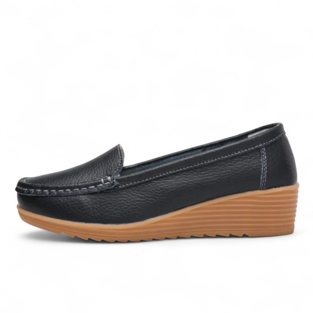 Élodie | Mocassins compensés confort en simili cuir
