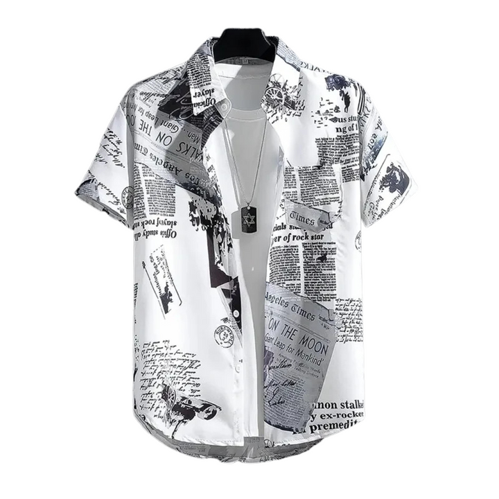 Chemise en papier journal graphique Mitchell avec touche vintage