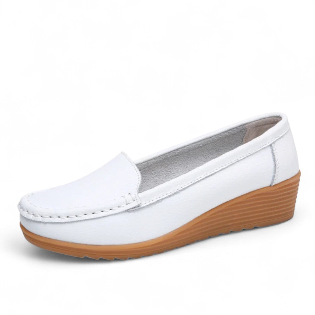 Élodie | Mocassins compensés confort en simili cuir
