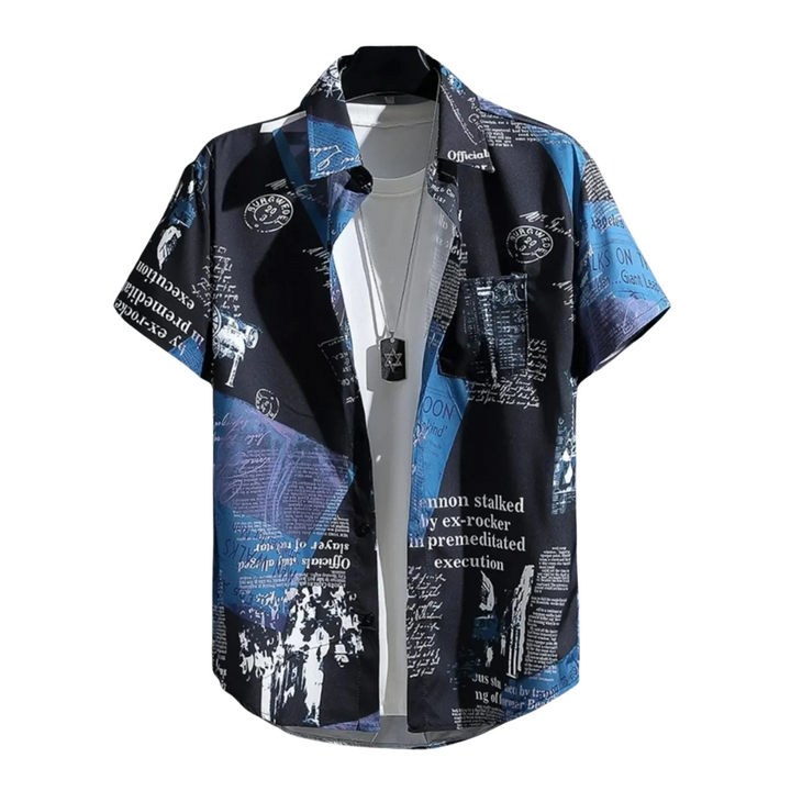 Chemise en papier journal graphique Mitchell avec touche vintage