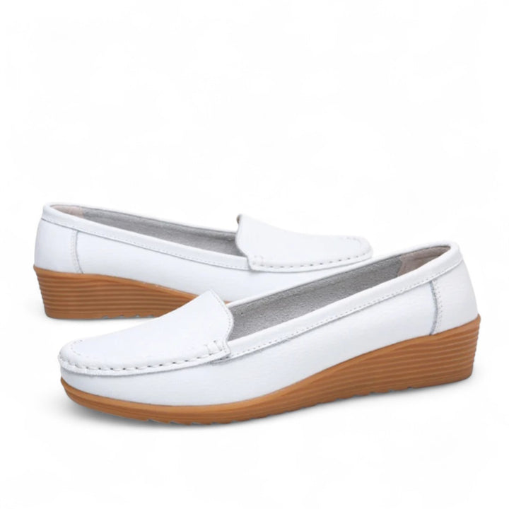 Élodie | Mocassins compensés confort en simili cuir