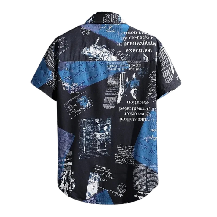Chemise en papier journal graphique Mitchell avec touche vintage