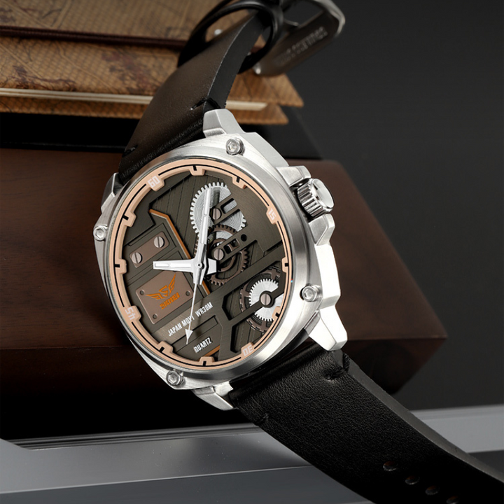 van Baerle® – Montre pour Homme en Cuir Quartz