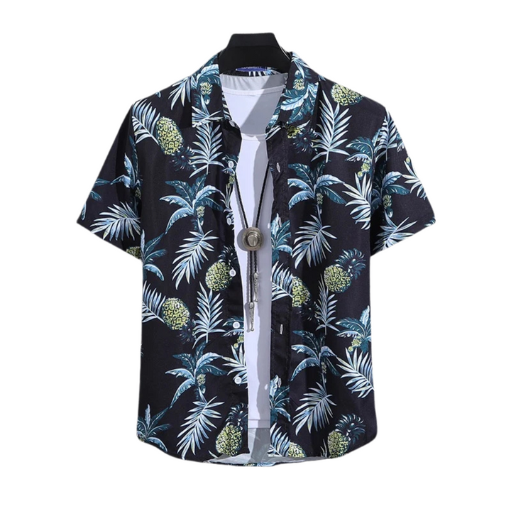Logan | Chemise à feuilles tropicales avec imprimé d'ananas