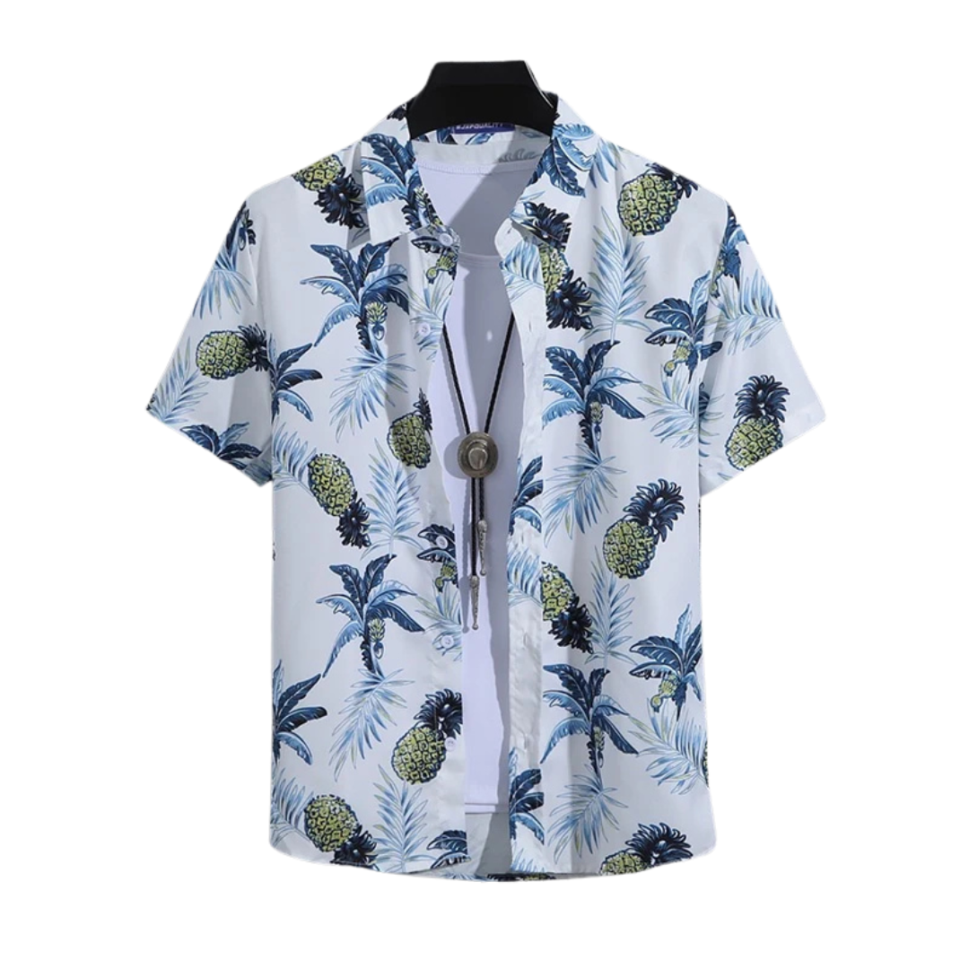 Logan | Chemise à feuilles tropicales avec imprimé d'ananas