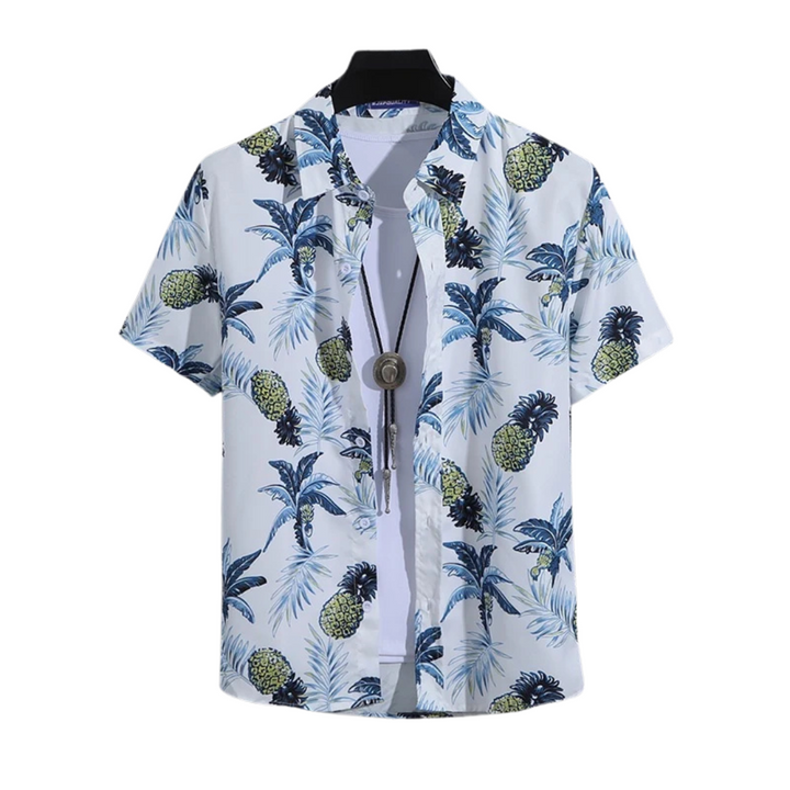 Logan | Chemise à feuilles tropicales avec imprimé d'ananas