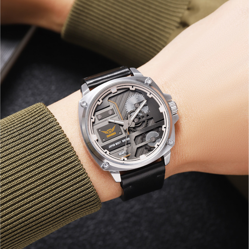 van Baerle® – Montre pour Homme en Cuir Quartz