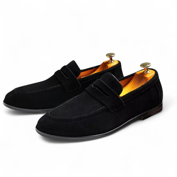 Hudson | Mocassins en daim penny avec semelle légère