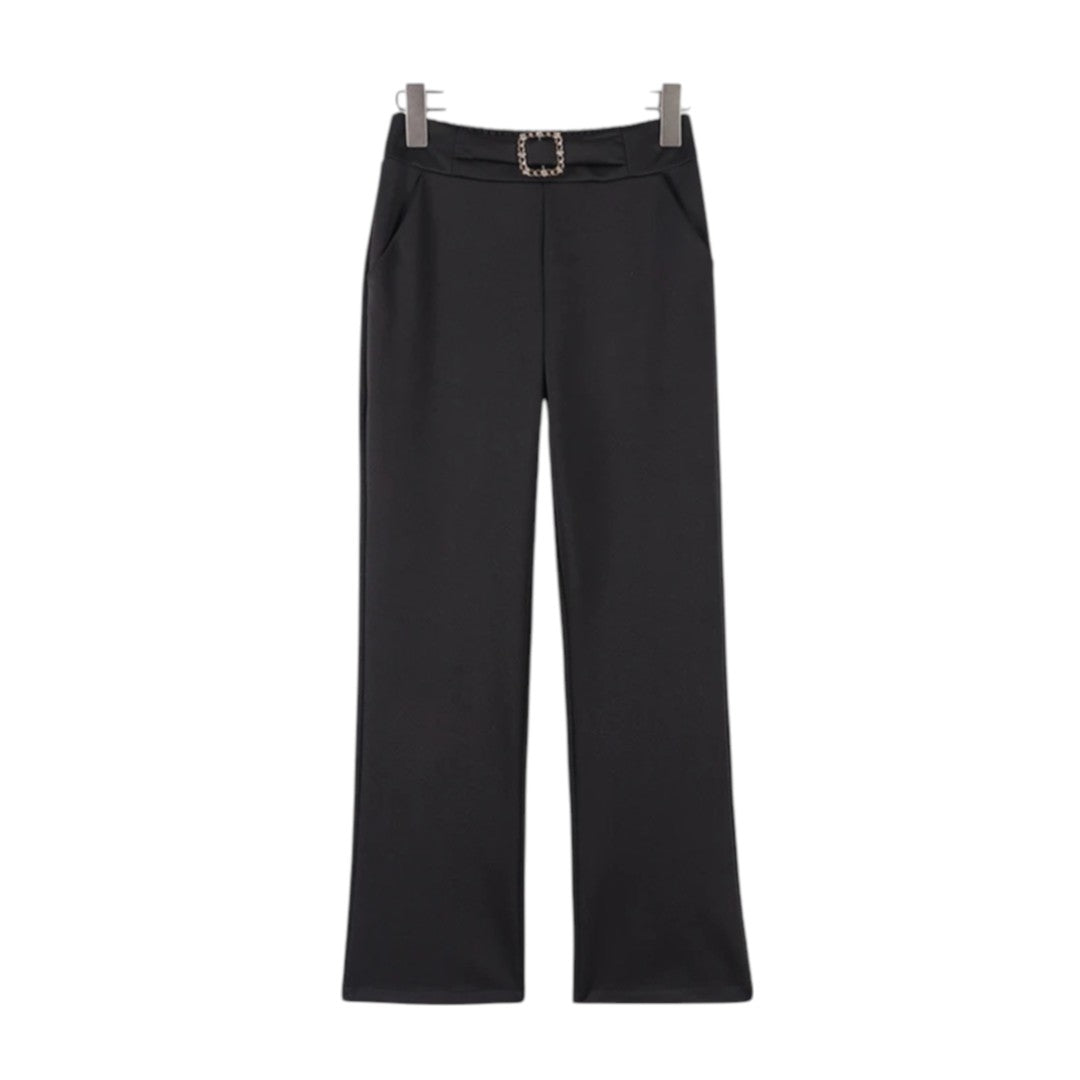 Inès | Pantalon large taille haute avec détail perlé