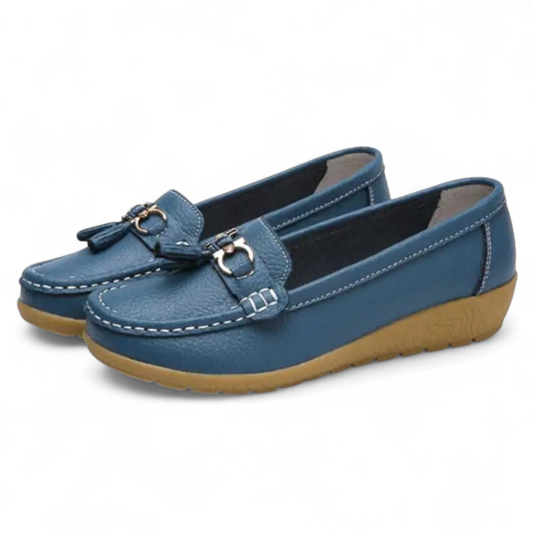 Sandrine | Mocassin en cuir souple à glands
