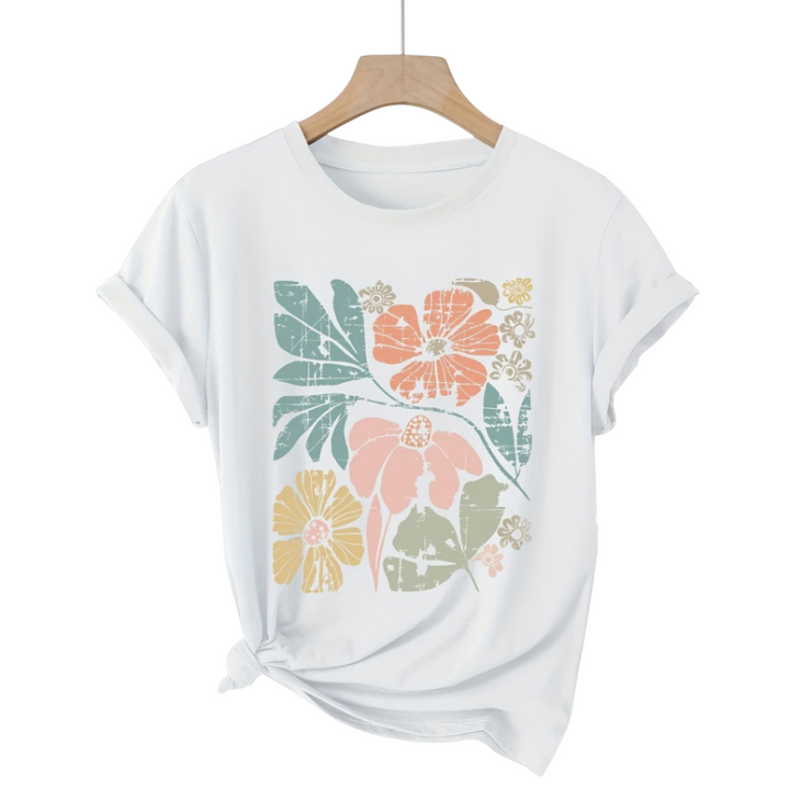 Poppy | T-shirt à motif floral lavé pour femmes