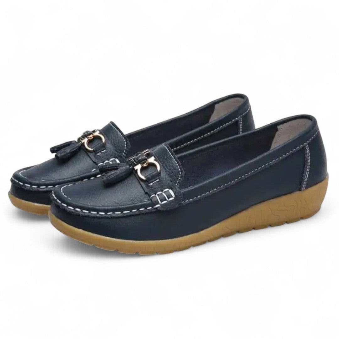 Sandrine | Mocassin en cuir souple à glands