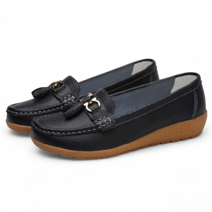 Sandrine | Mocassin en cuir souple à glands