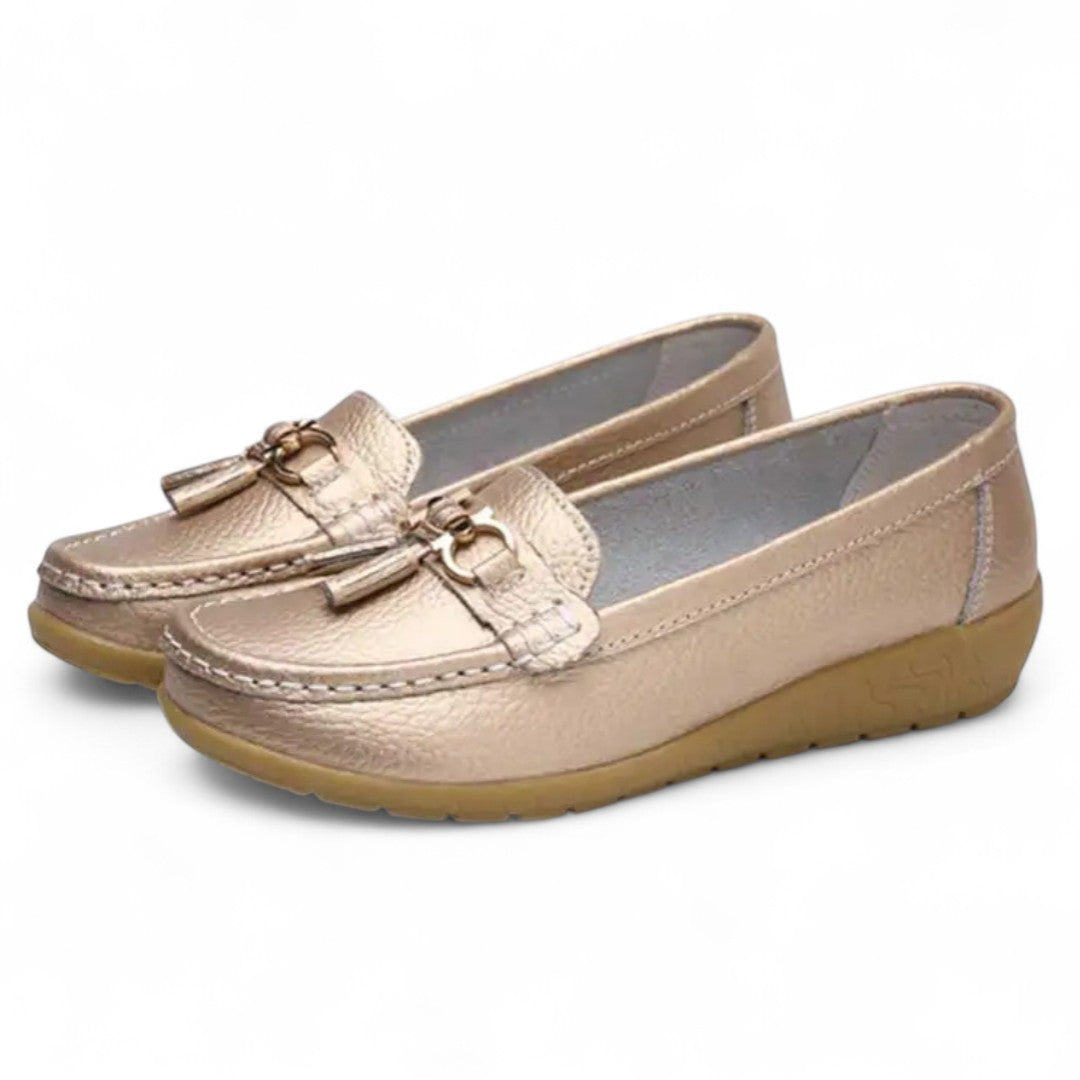 Sandrine | Mocassin en cuir souple à glands