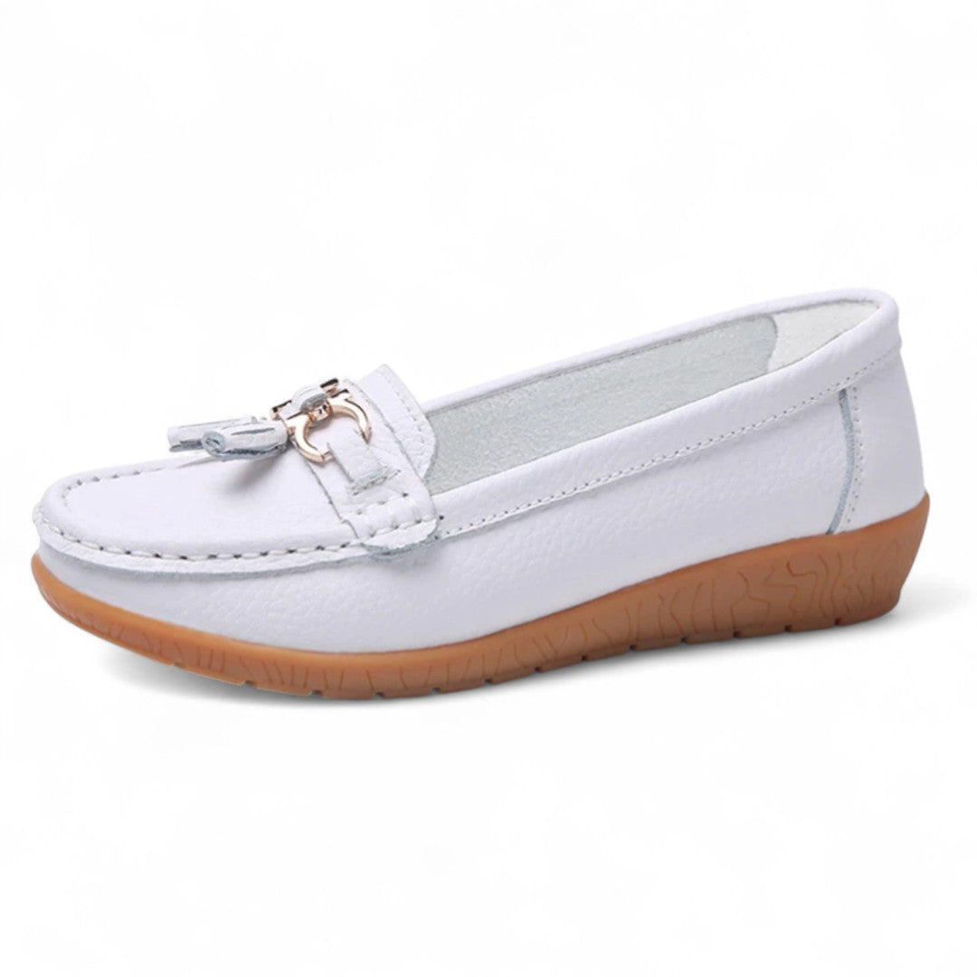 Sandrine | Mocassin en cuir souple à glands