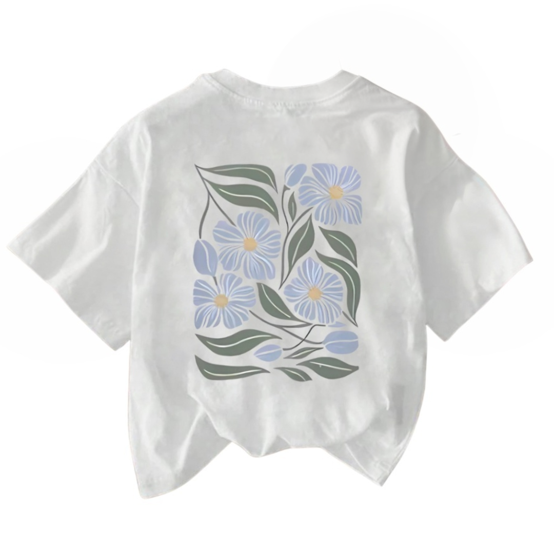 Daisy | T-shirt ample avec impression florale dans le dos