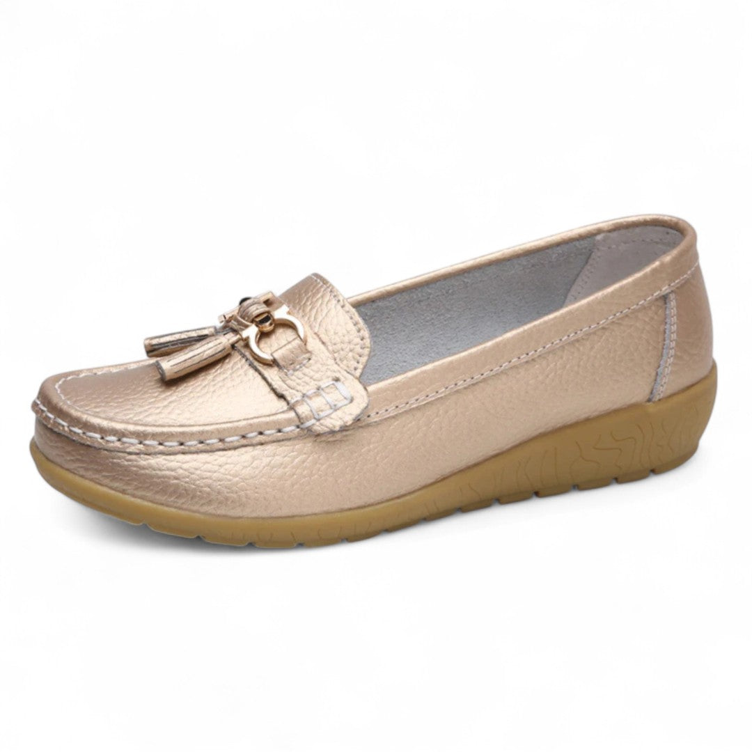 Sandrine | Mocassin en cuir souple à glands