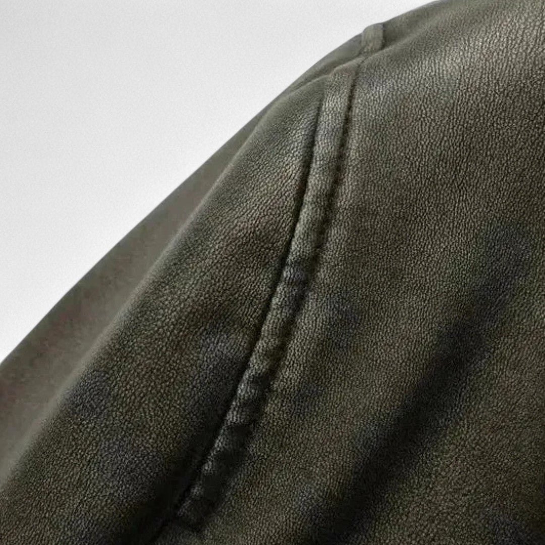 Margaux | Blouson Bombers Zippé en Simili Cuir