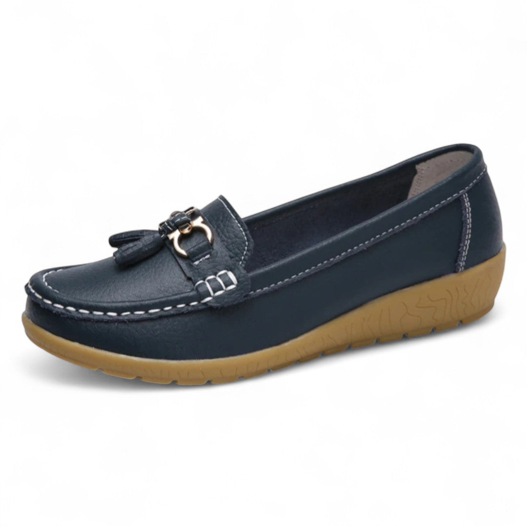 Sandrine | Mocassin en cuir souple à glands