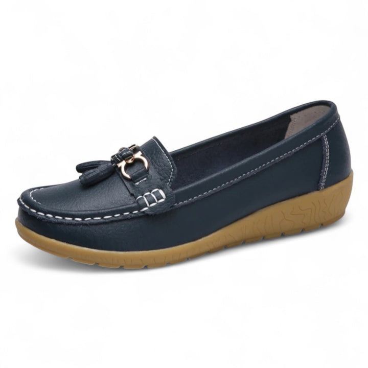 Sandrine | Mocassin en cuir souple à glands