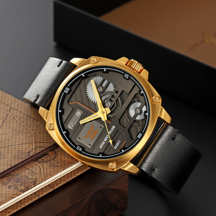 van Baerle® – Montre pour Homme en Cuir Quartz