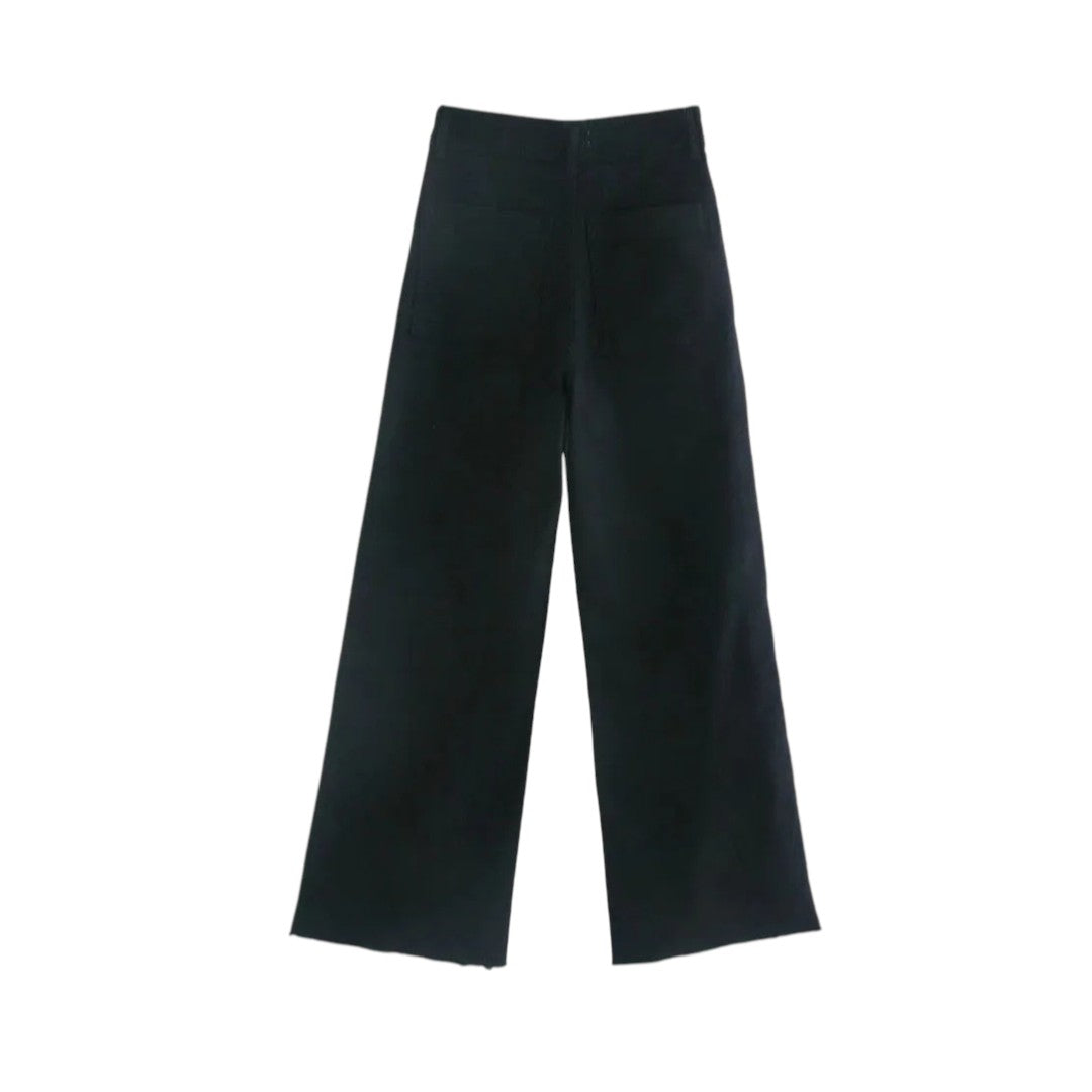 Jean à taille haute et jambes évasées Ruby avec poches arrière patch