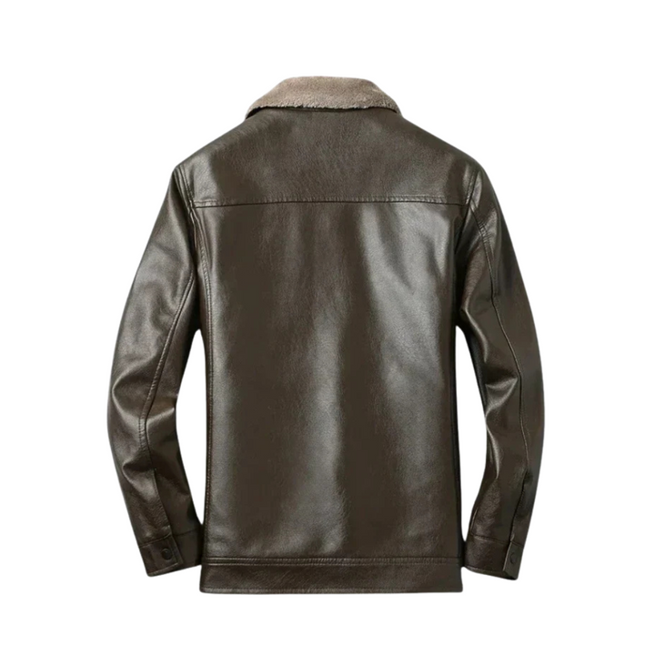 Jasper | Veste en cuir avec doublure en fourrure chaude