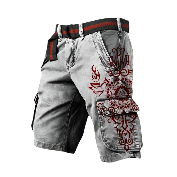 Zac | Short cargo tactique tribal avec ceinture intégrée