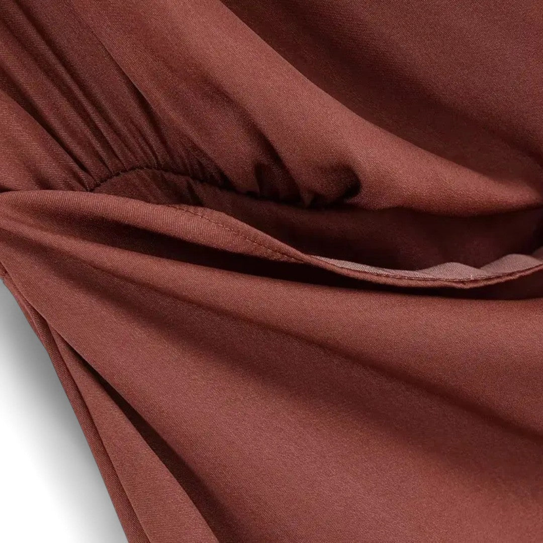 Aurélie | Robe portefeuille dos nu avec drapé élégant