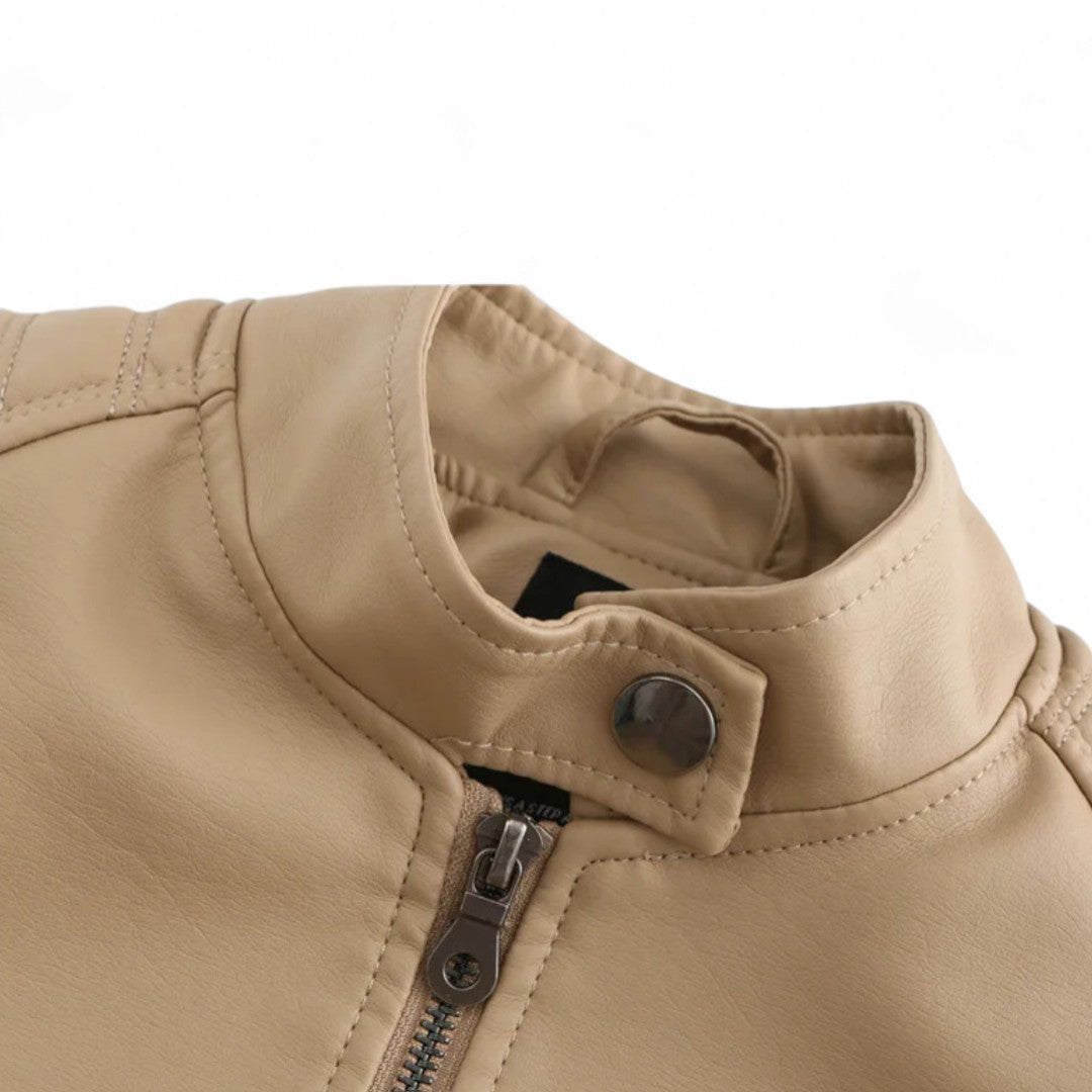 Clémence | Veste Motard Cintrée en Similicuir