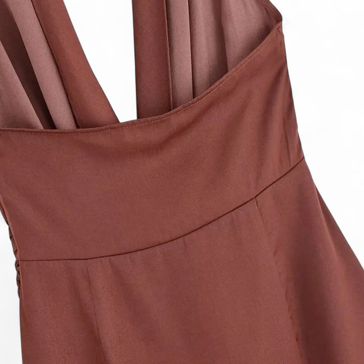 Aurélie | Robe portefeuille dos nu avec drapé élégant