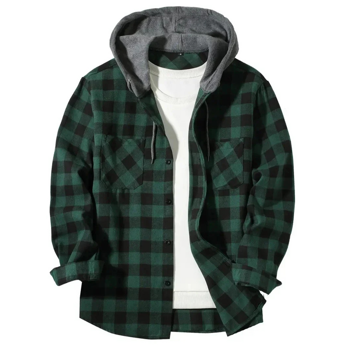 Reece | Surchemise en flanelle à capuche avec couche de t-shirt intégrée