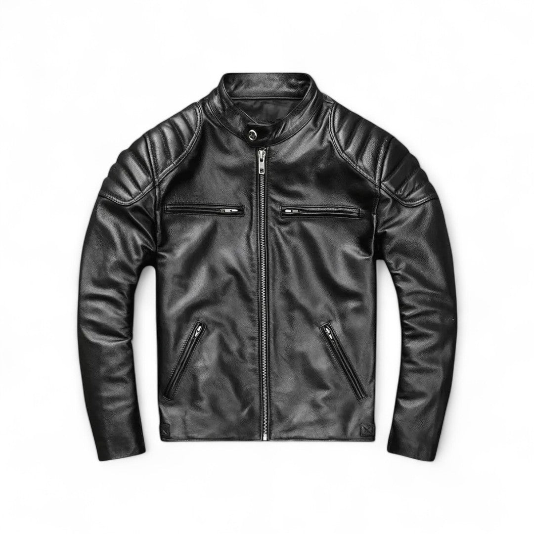 Jack | Veste en cuir structurée avec patine vintage