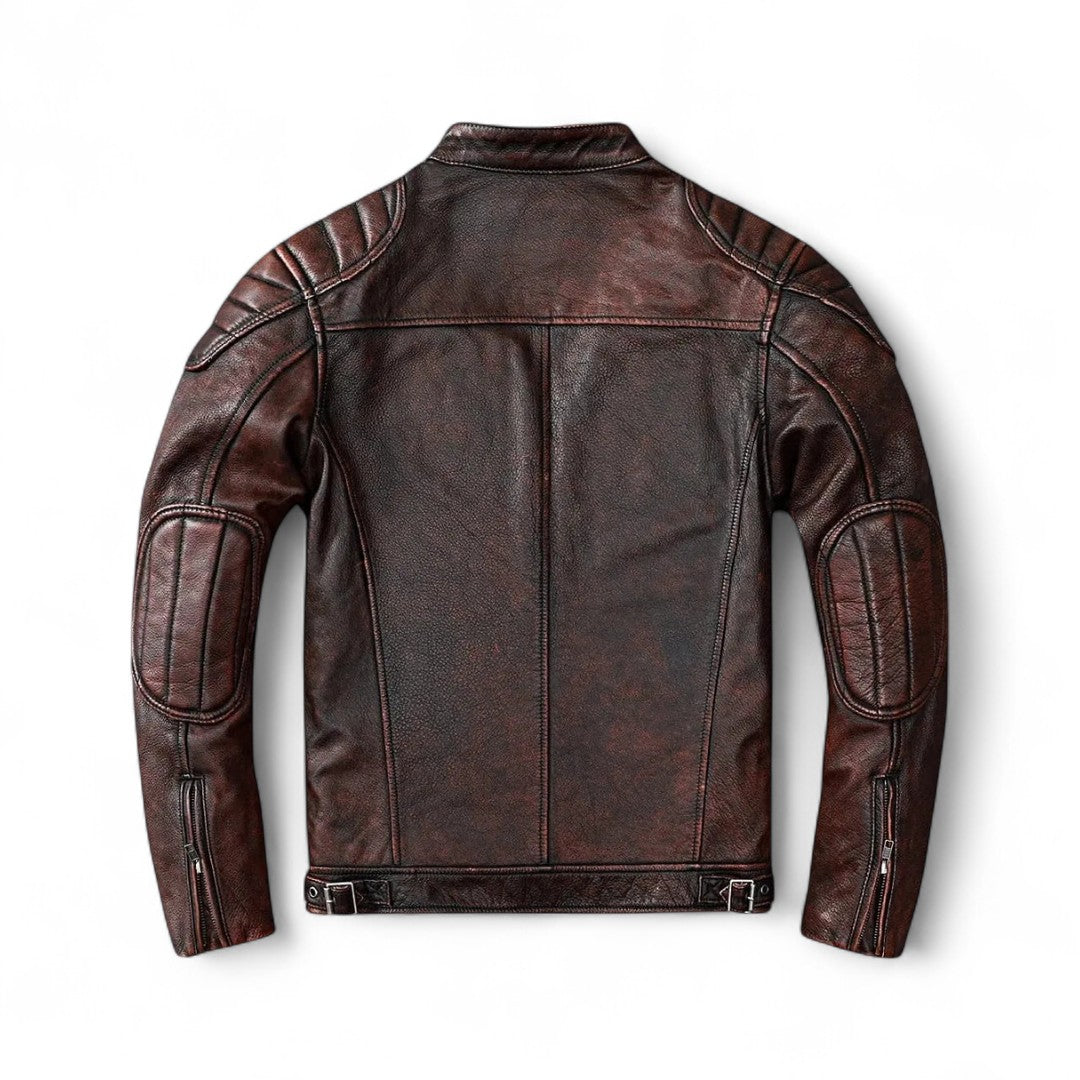 Jack | Veste en cuir structurée avec patine vintage