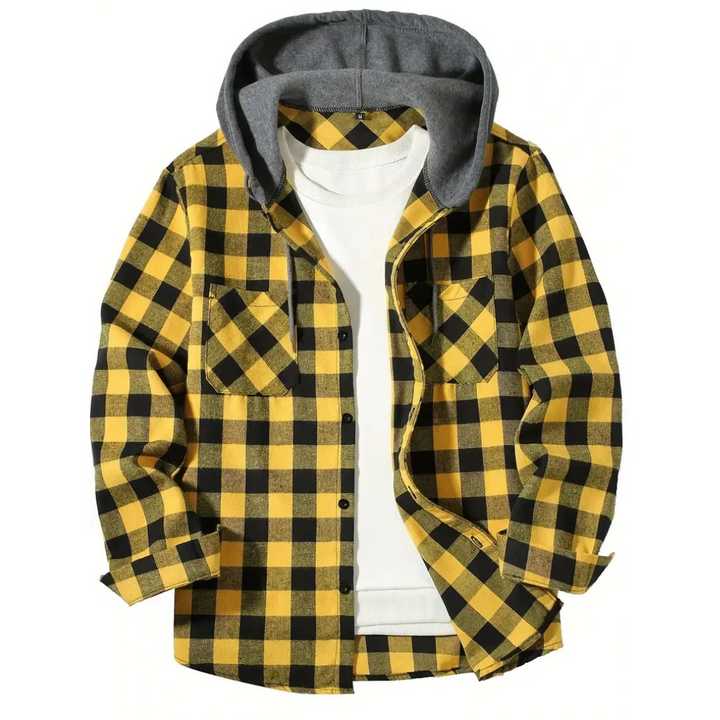 Reece | Surchemise en flanelle à capuche avec couche de t-shirt intégrée