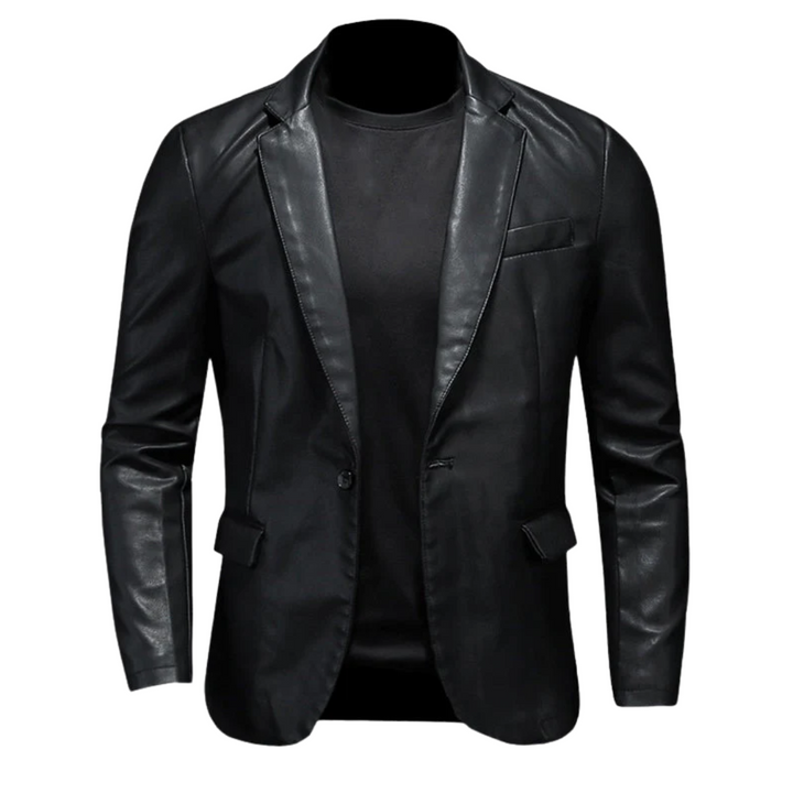 Alvaro | Blazer en cuir noir élégant pour une touche sophistiquée